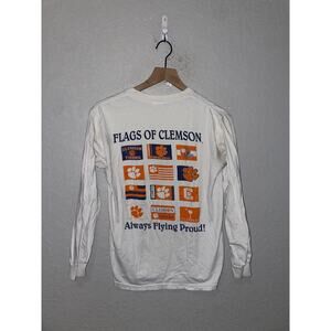 Vintage Clemson Long Sleeve Shirt Flags of College University Tigers Tee Small